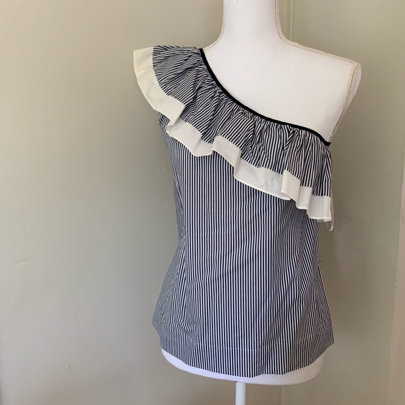 J.Crew One Shoulder Ruffle Top - Picture 2 of 4